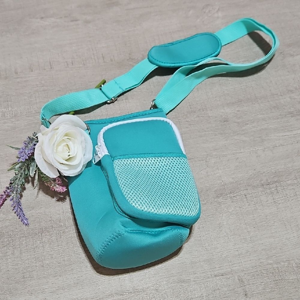 Stylish Turquoise/Teal Decanter Crossbody Holder